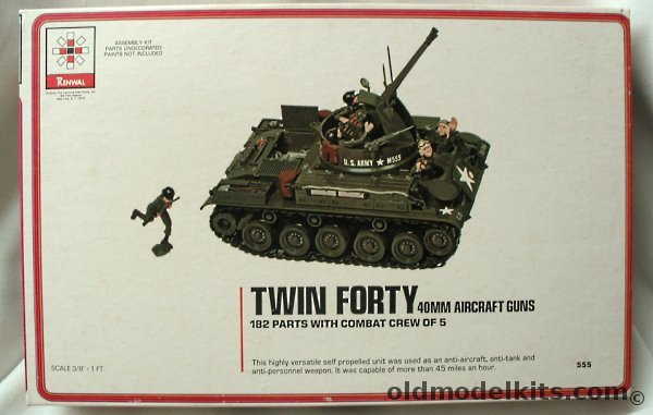 Renwal 1/32 M-42 Twin Forty 40mm Anti-Aircraft  Gun, 555 plastic model kit